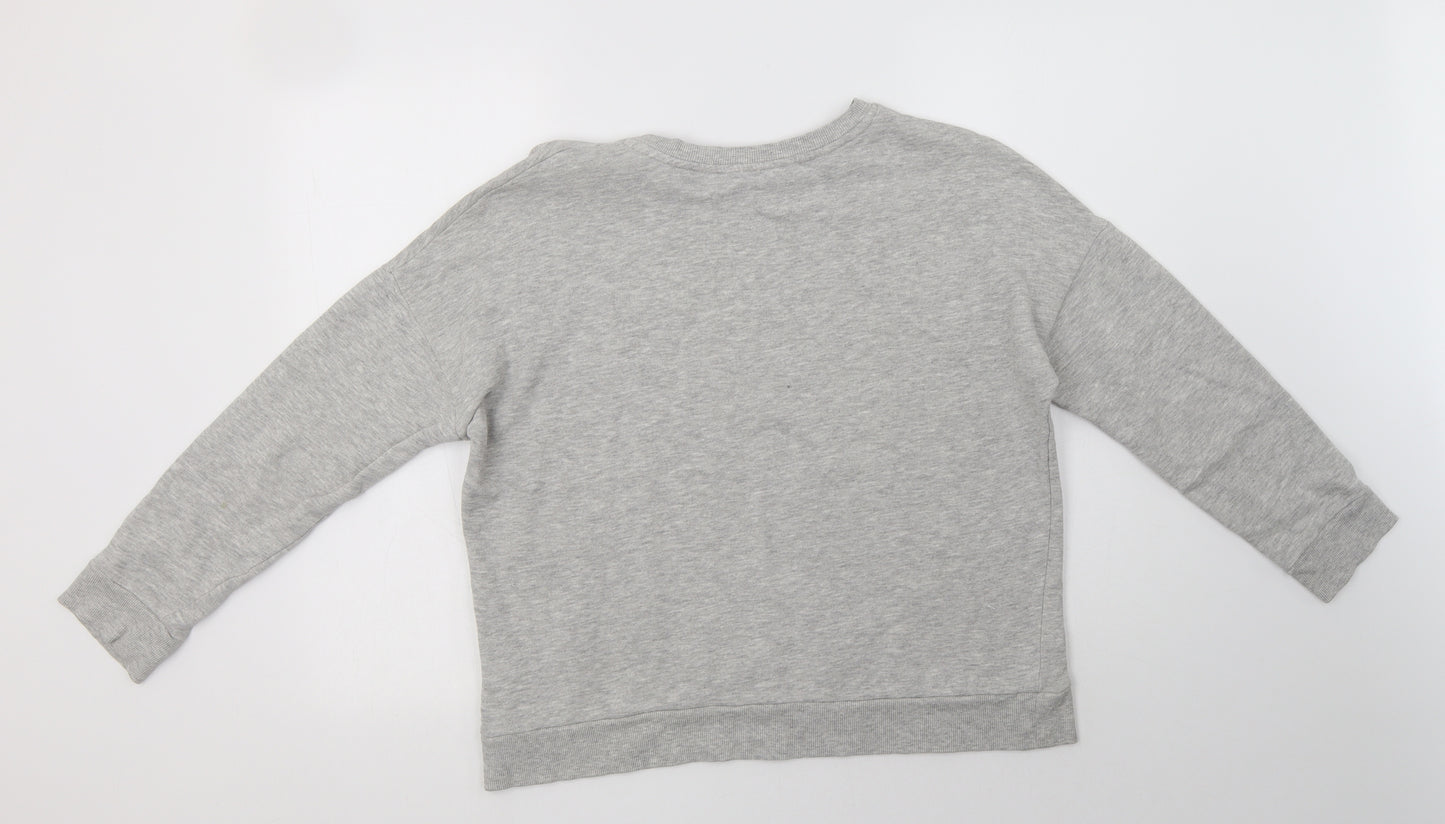 TU Womens Grey Geometric Cotton Pullover Sweatshirt Size 14
