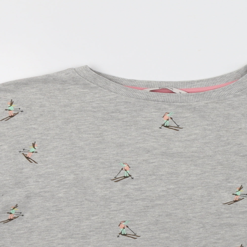 TU Womens Grey Geometric Cotton Pullover Sweatshirt Size 14