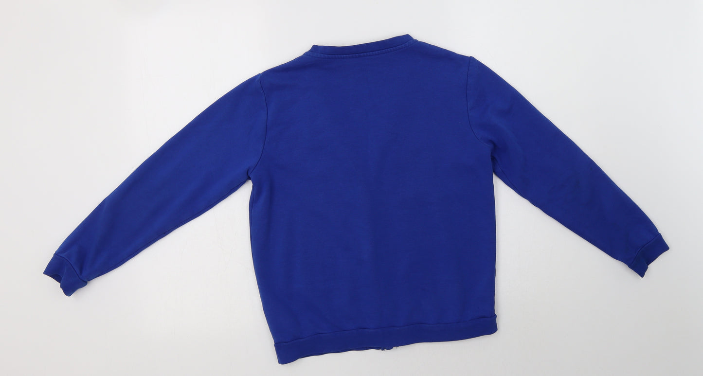 George Girls Blue V-Neck  Cotton Cardigan Jumper Size 11-12 Years  Button - School Wear