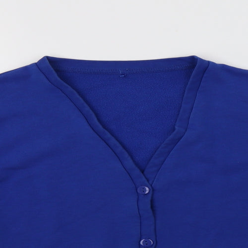 George Girls Blue V-Neck  Cotton Cardigan Jumper Size 11-12 Years  Button - School Wear