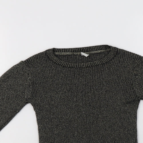 TU Girls Black Crew Neck  Cotton Pullover Jumper Size 9 Years