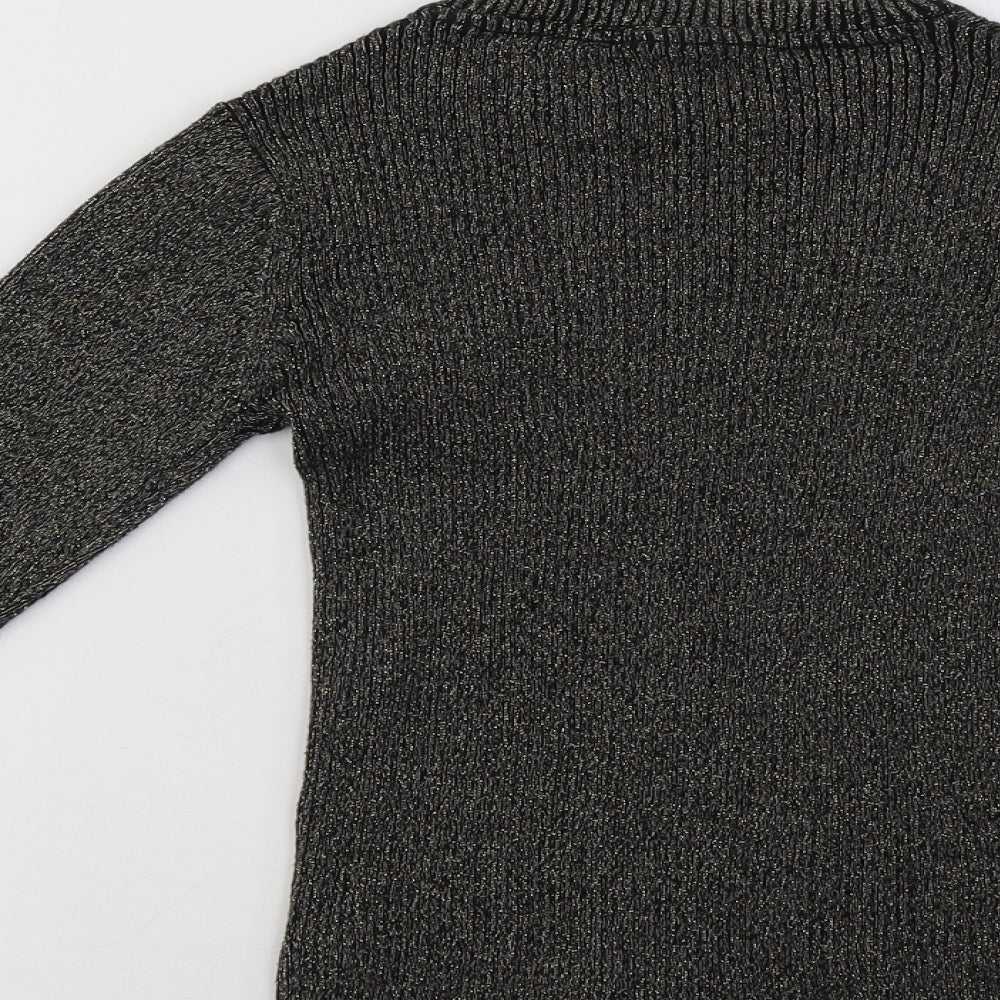 TU Girls Black Crew Neck  Cotton Pullover Jumper Size 9 Years