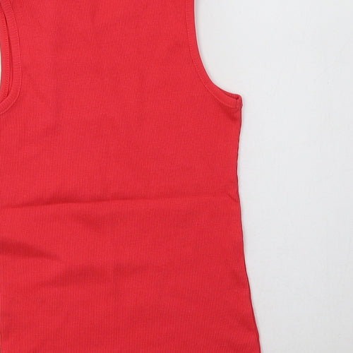 George Girls Pink  Cotton Basic Tank Size 7-8 Years Crew Neck