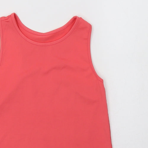 George Girls Pink  Polyester Basic Tank Size 9-10 Years Crew Neck