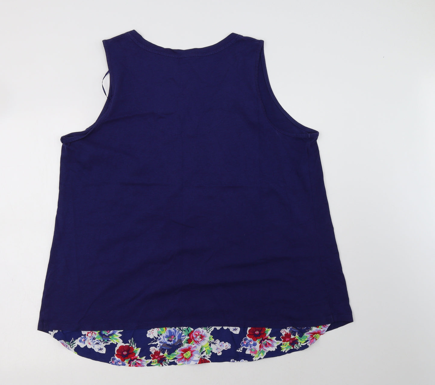 TU Womens Blue Floral Cotton Top Pyjama Top Size 22  Button
