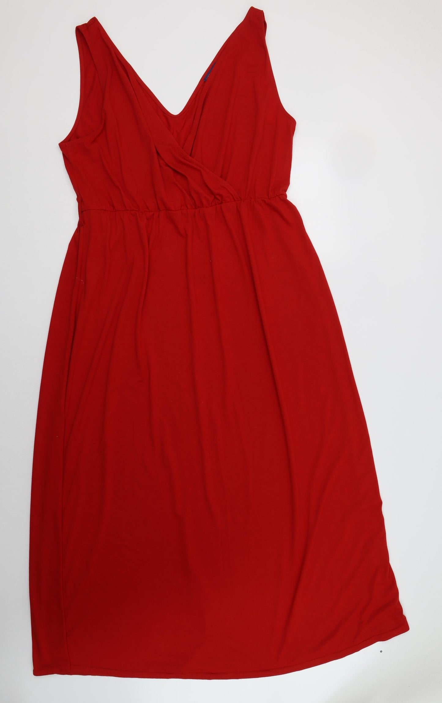 Hot Squash Womens Red  Polyester Maxi  Size 20  V-Neck