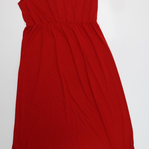 Hot Squash Womens Red  Polyester Maxi  Size 20  V-Neck