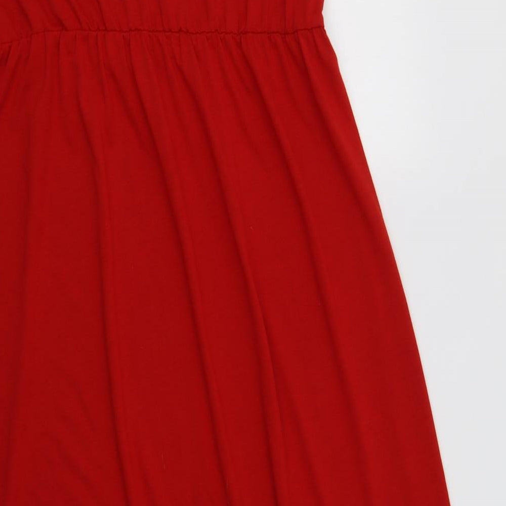 Hot Squash Womens Red  Polyester Maxi  Size 20  V-Neck