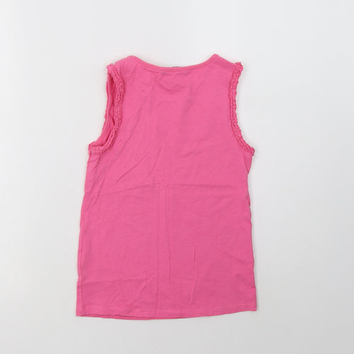 George Girls Pink  Cotton Basic Tank Size 8-9 Years Crew Neck
