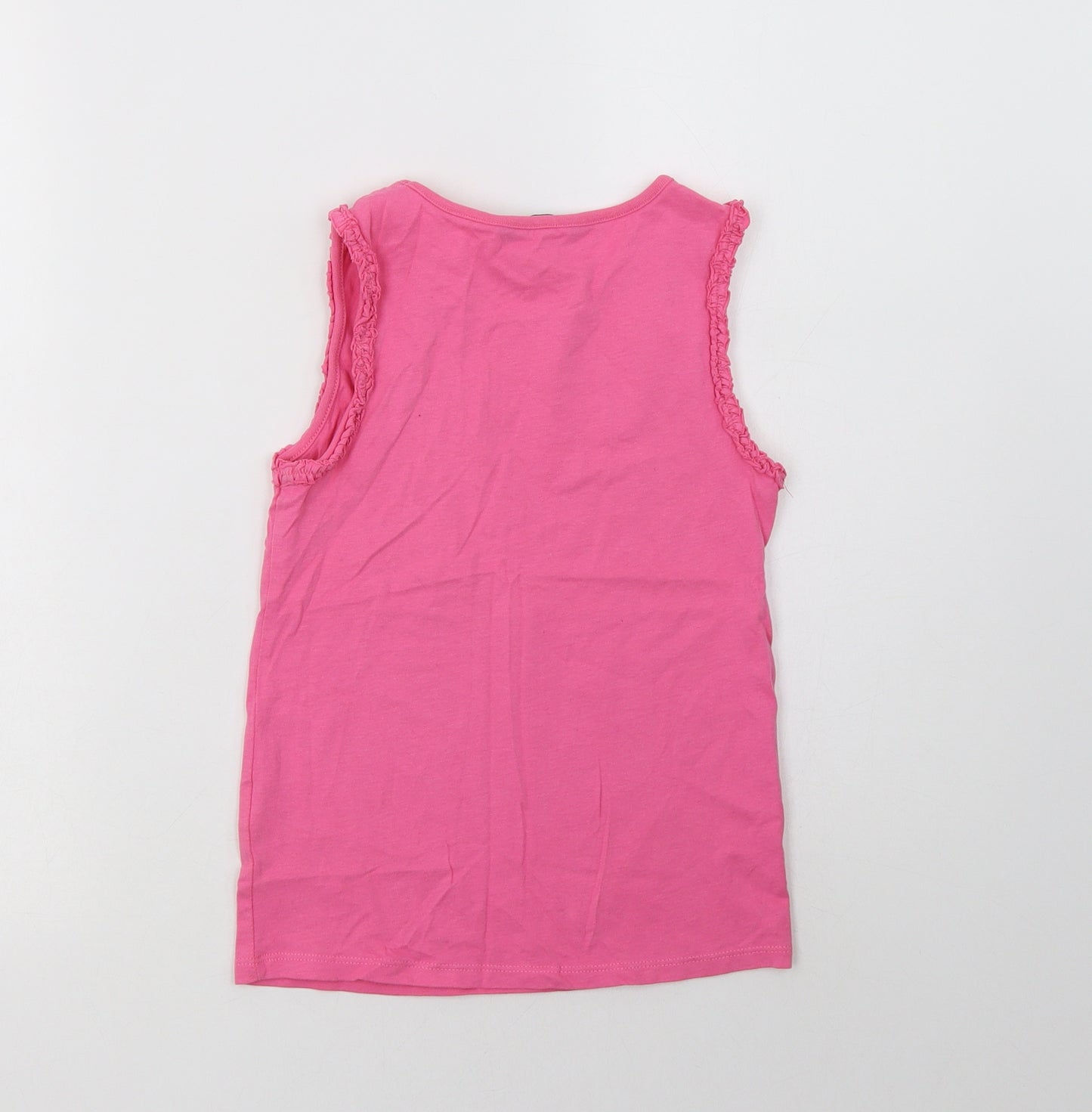 George Girls Pink  Cotton Basic Tank Size 8-9 Years Crew Neck
