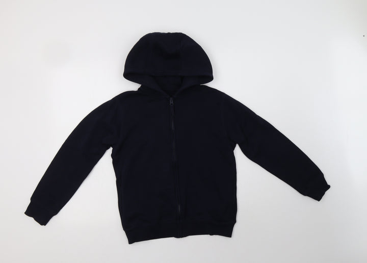 Matalan Girls Blue  Cotton Full Zip Hoodie Size 12 Years  Zip - School Wear