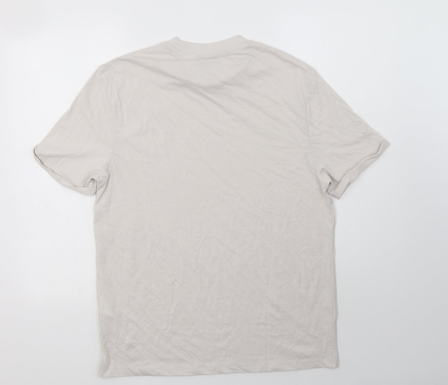 ASOS Mens Beige  Cotton  T-Shirt Size M Crew Neck