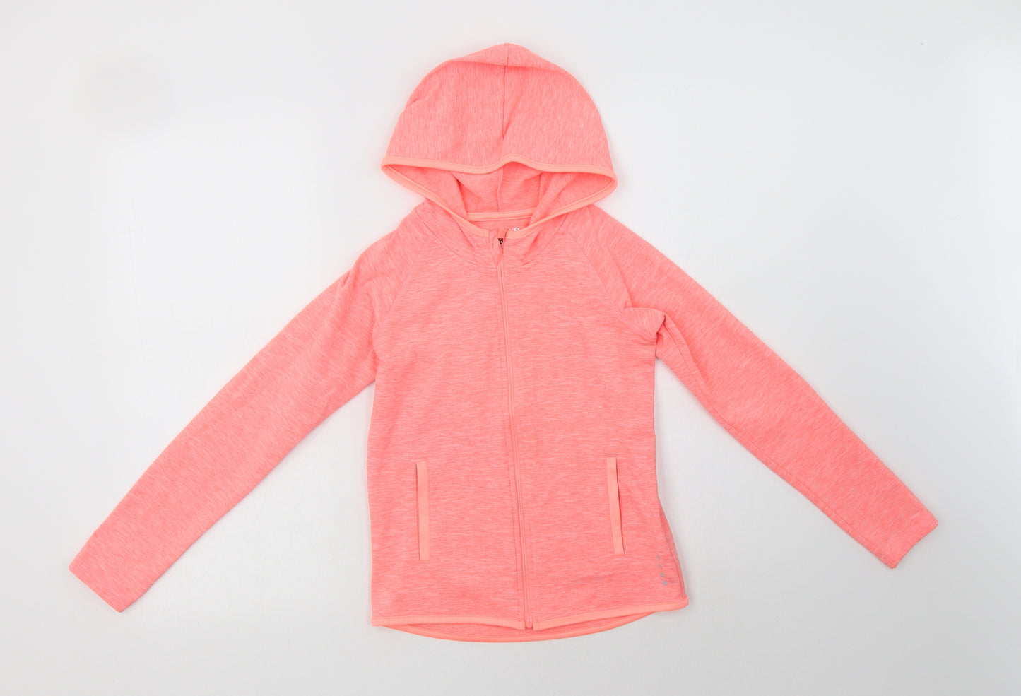 Matalan Girls Pink  Polyester Full Zip Hoodie Size 8-9 Years  Zip