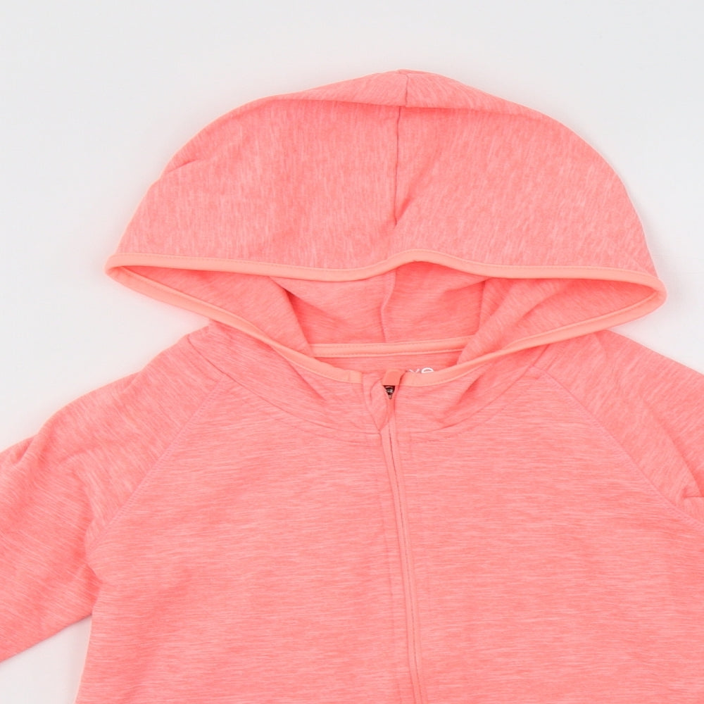 Matalan Girls Pink  Polyester Full Zip Hoodie Size 8-9 Years  Zip