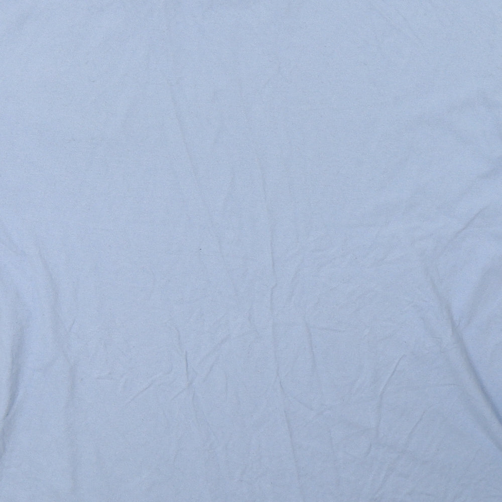 Pull & Bear Mens Blue  Cotton  T-Shirt Size L Crew Neck