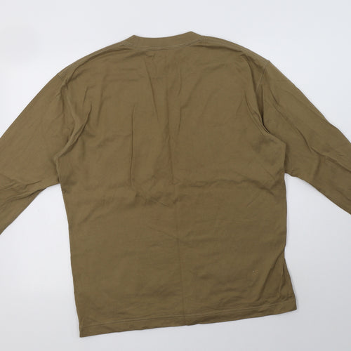 Uniqlo Mens Brown  Cotton  T-Shirt Size M Crew Neck