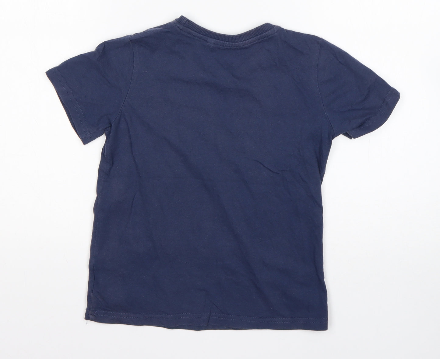 B Collection Boys Blue  Cotton Basic T-Shirt Size 6 Years Round Neck