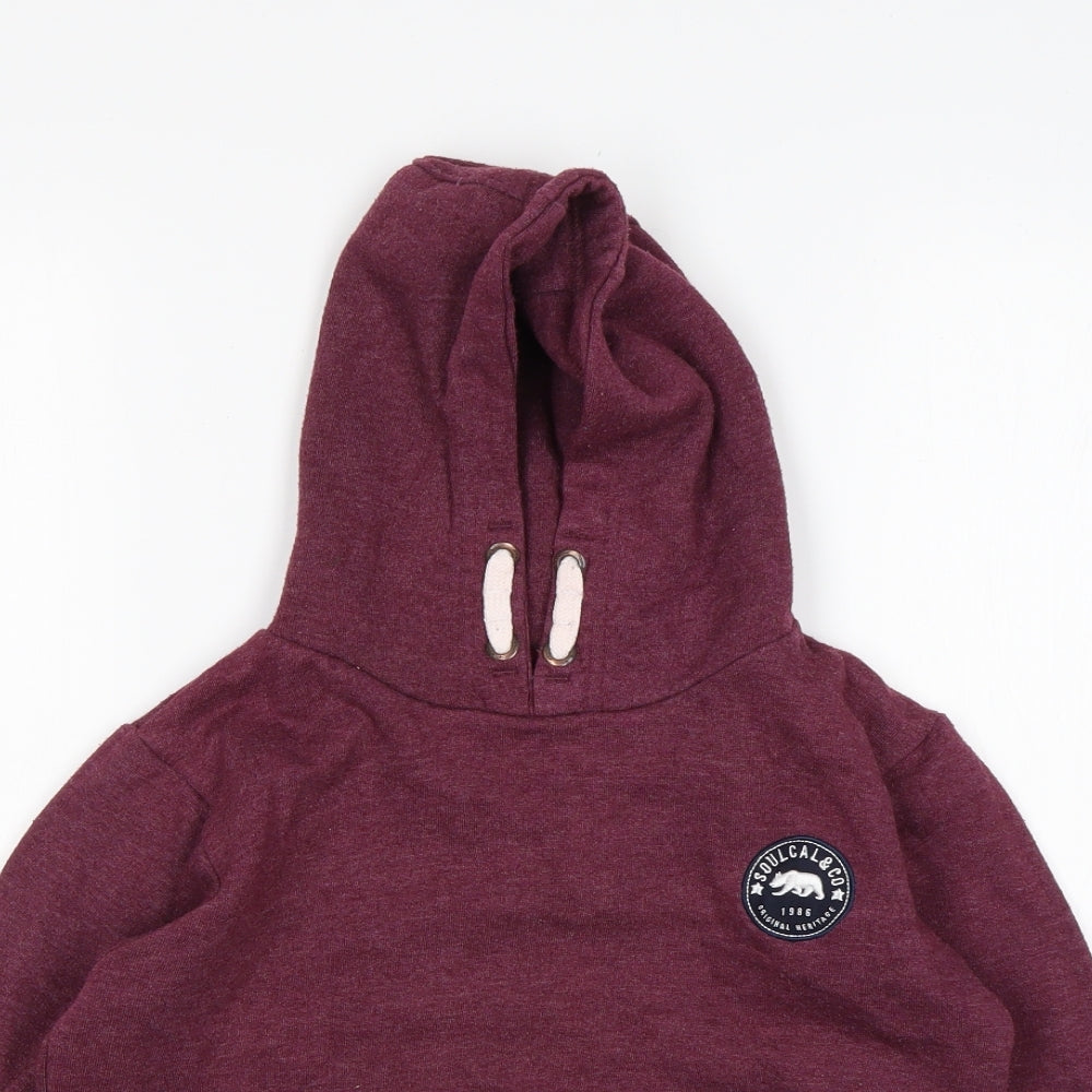 SoulCal&Co Boys Purple  Cotton Pullover Hoodie Size 9-10 Years