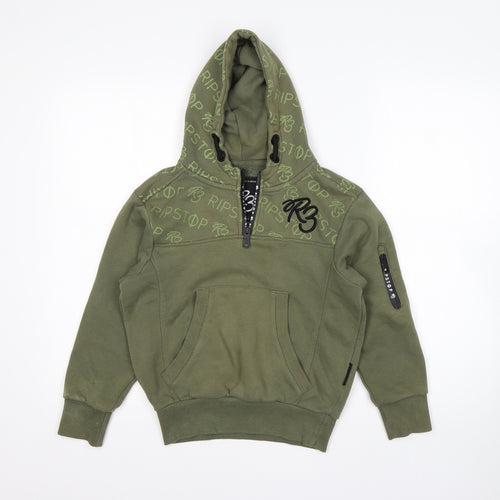 S3 Boys Green  Cotton Pullover Hoodie Size S
