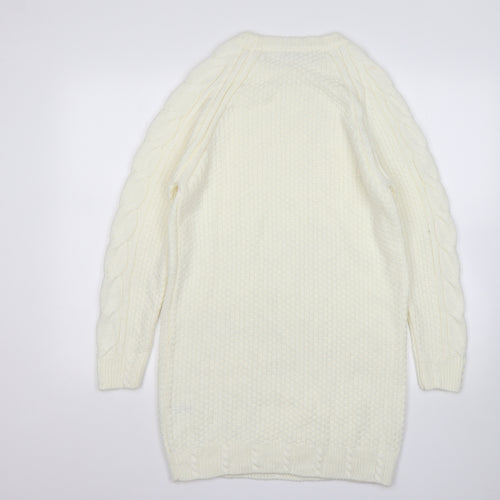 TU Womens Beige  Acrylic Jumper Dress  Size S  Round Neck