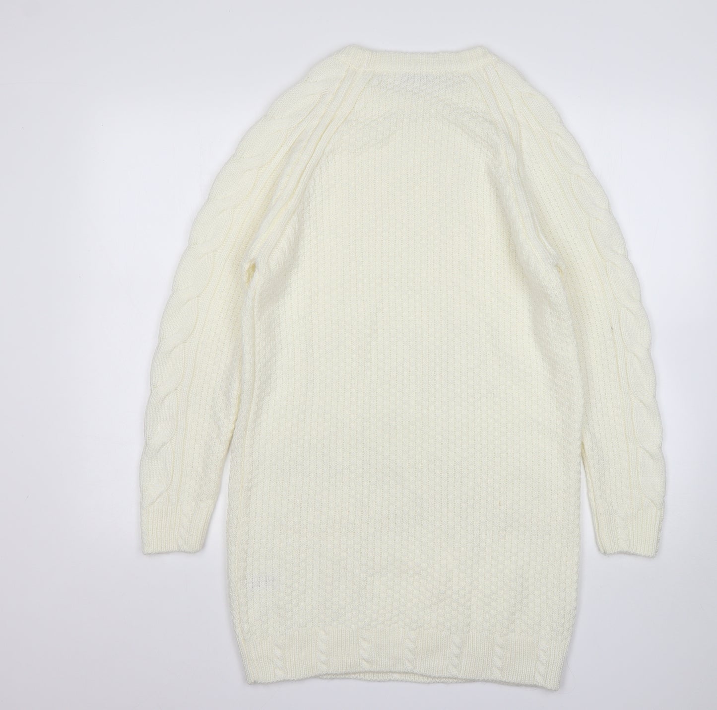 TU Womens Beige  Acrylic Jumper Dress  Size S  Round Neck