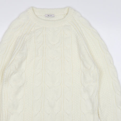 TU Womens Beige  Acrylic Jumper Dress  Size S  Round Neck