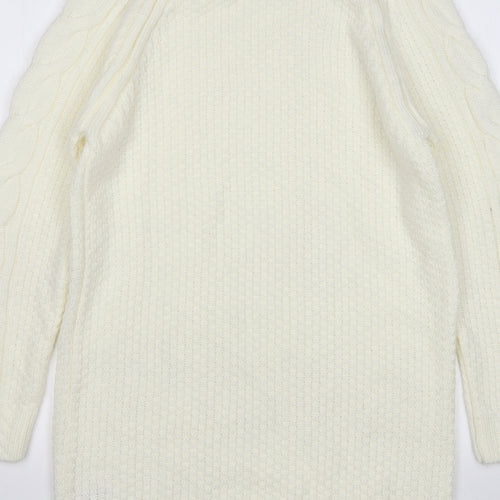 TU Womens Beige  Acrylic Jumper Dress  Size S  Round Neck