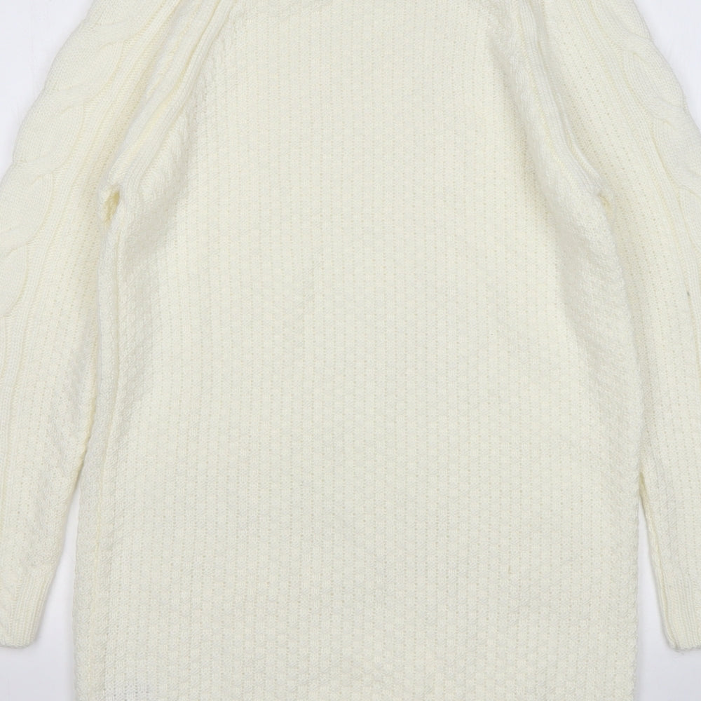 TU Womens Beige  Acrylic Jumper Dress  Size S  Round Neck