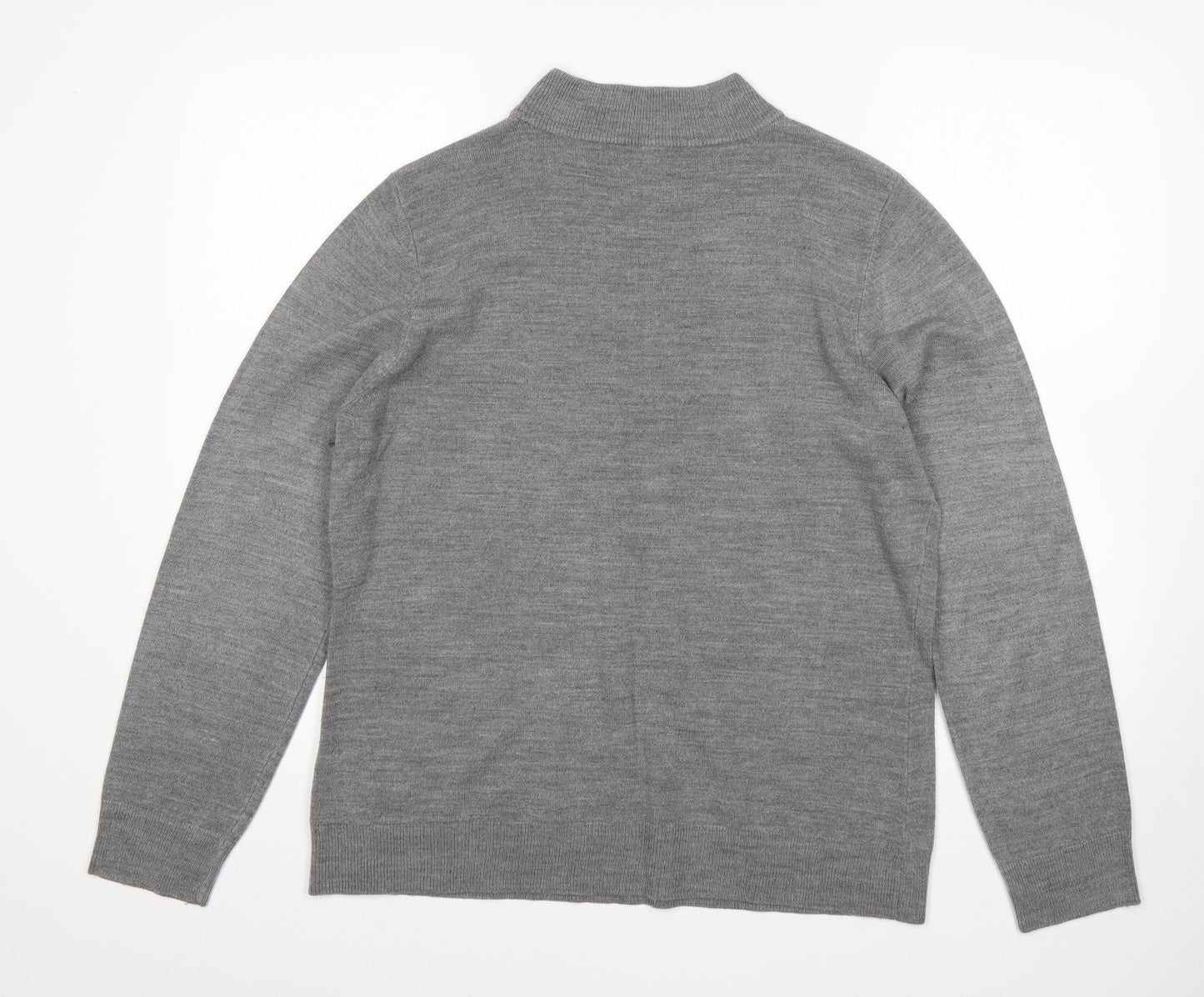 BHS Womens Grey Round Neck  Acrylic Pullover Jumper Size 16