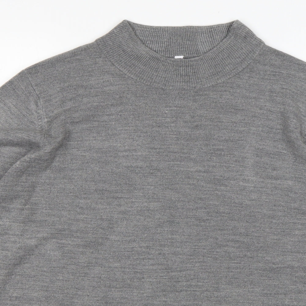 BHS Womens Grey Round Neck  Acrylic Pullover Jumper Size 16