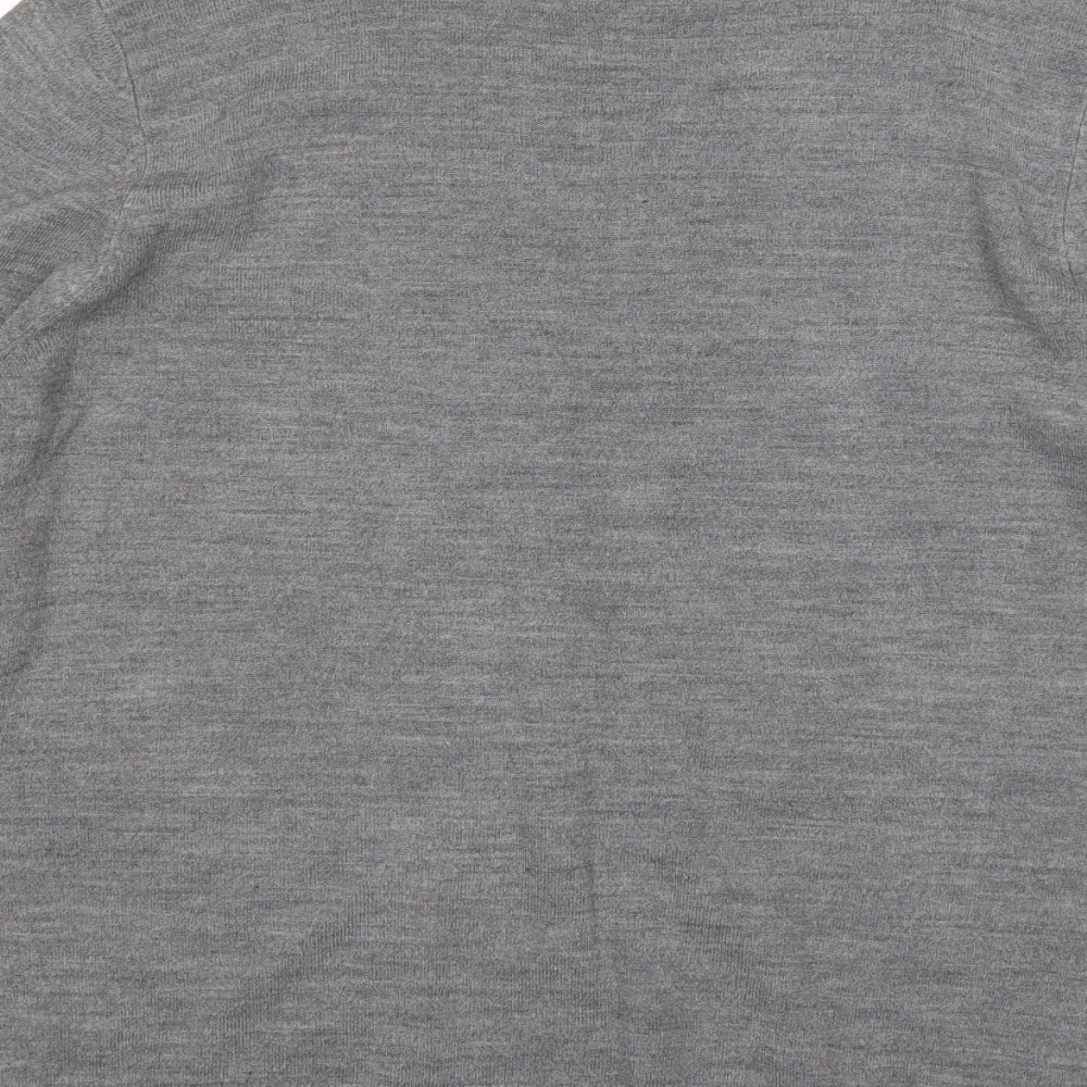 BHS Womens Grey Round Neck  Acrylic Pullover Jumper Size 16