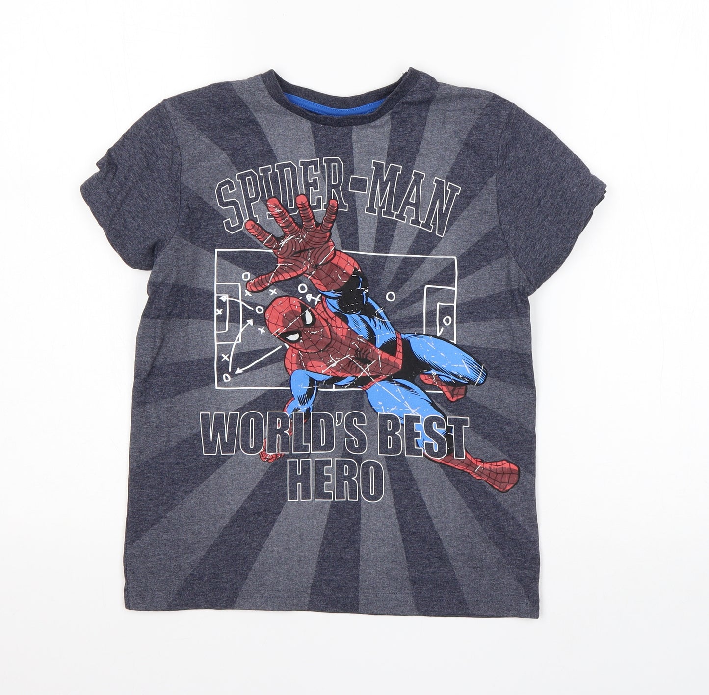 Rebel Boys Grey  Cotton Basic T-Shirt Size 7-8 Years Round Neck  - Spiderman
