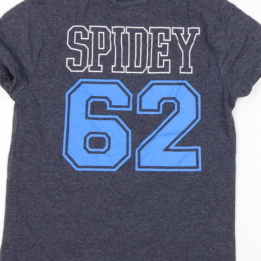 Rebel Boys Grey  Cotton Basic T-Shirt Size 7-8 Years Round Neck  - Spiderman