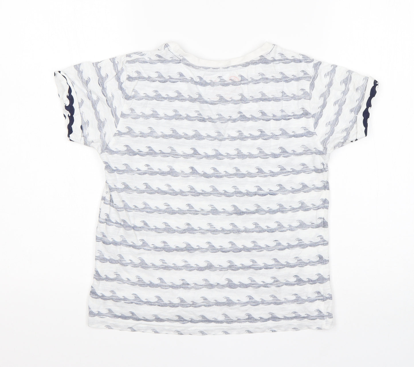 Primark Boys Multicoloured Striped Cotton Basic T-Shirt Size 7-8 Years Round Neck