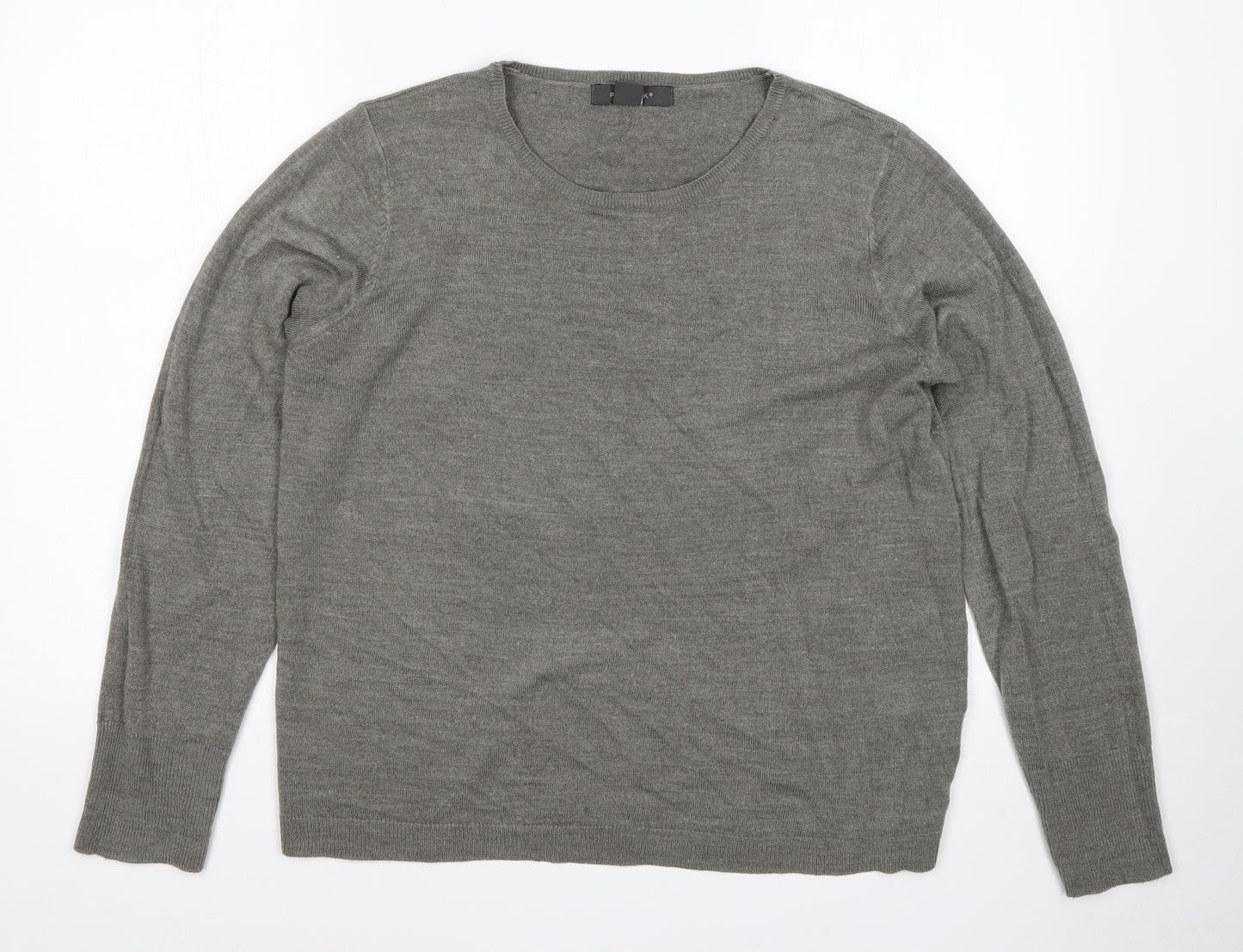 Primark Womens Grey Round Neck  Acrylic Pullover Jumper Size L