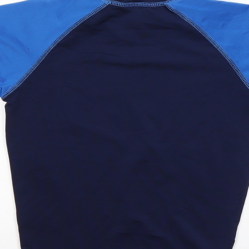 kANGAROO POO Boys Blue  Polyester Basic T-Shirt Size 9 Years Round Neck  - Swim shirt