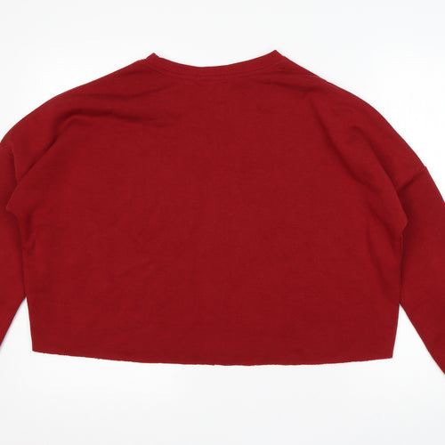 Primark Womens Red  Polyester Pullover Sweatshirt Size S   - cropped
