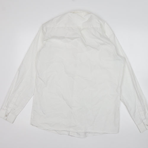 George Boys White  Polyester Basic Button-Up Size 15-16 Years Collared