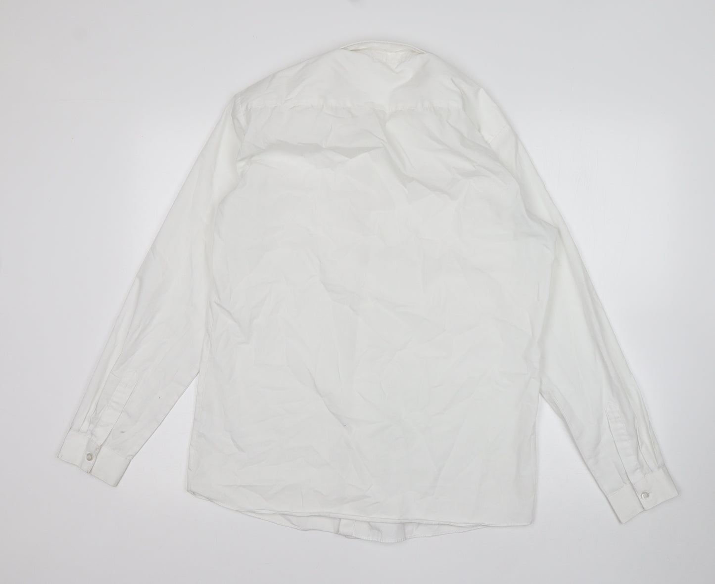 George Boys White  Polyester Basic Button-Up Size 15-16 Years Collared
