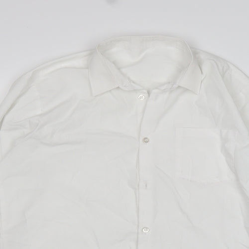 George Boys White  Polyester Basic Button-Up Size 15-16 Years Collared