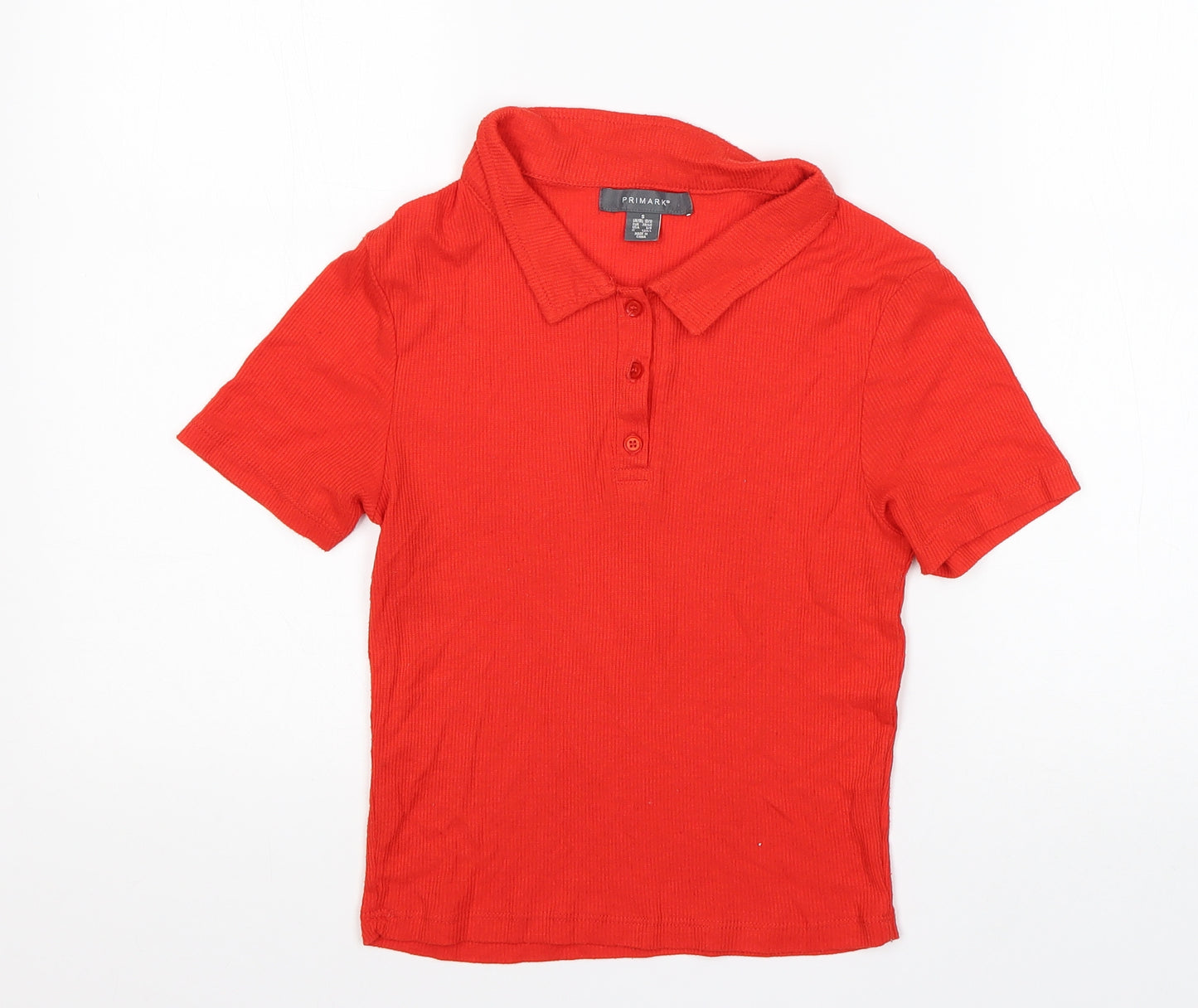 Primark Womens Red  Viscose Basic Polo Size S Collared