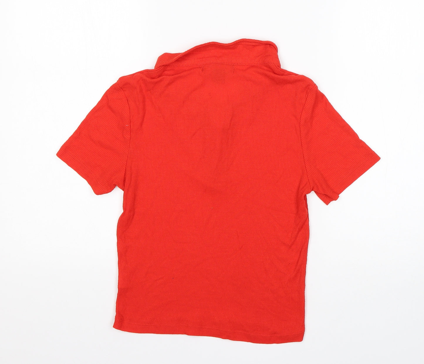 Primark Womens Red  Viscose Basic Polo Size S Collared