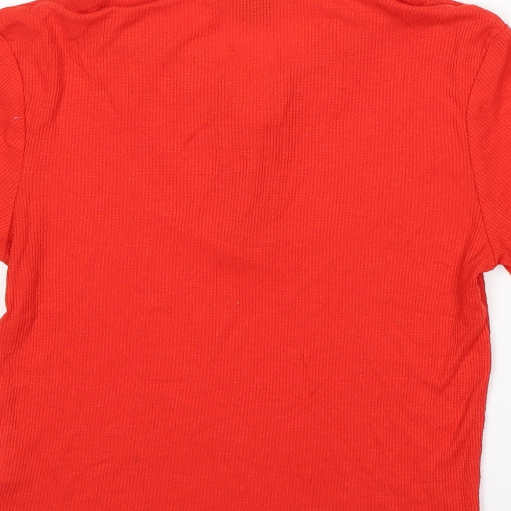 Primark Womens Red  Viscose Basic Polo Size S Collared