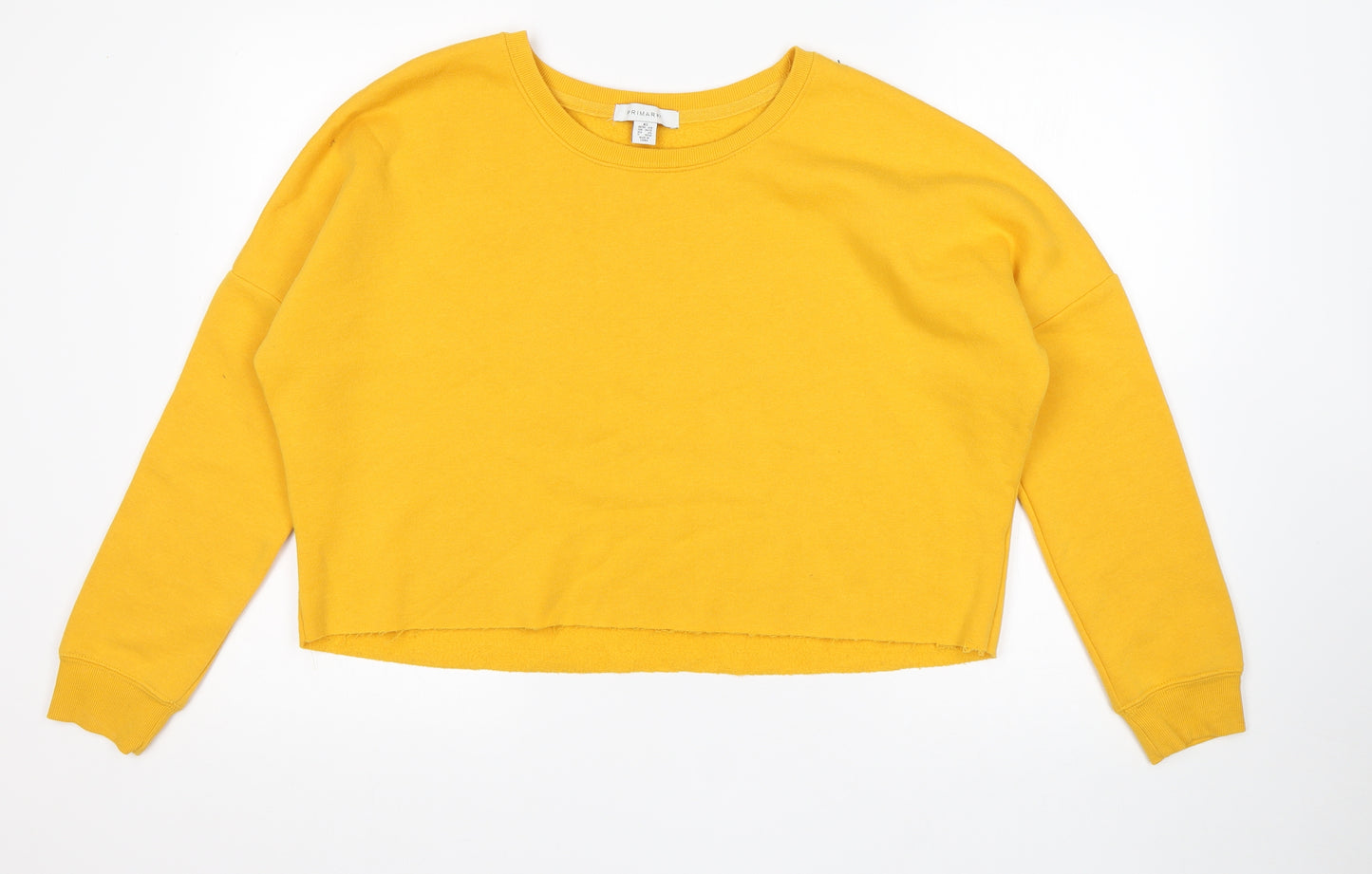 Primark Womens Yellow  Polyester Pullover Sweatshirt Size XS   - cropped