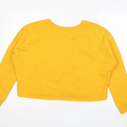 Primark Womens Yellow  Polyester Pullover Sweatshirt Size XS   - cropped