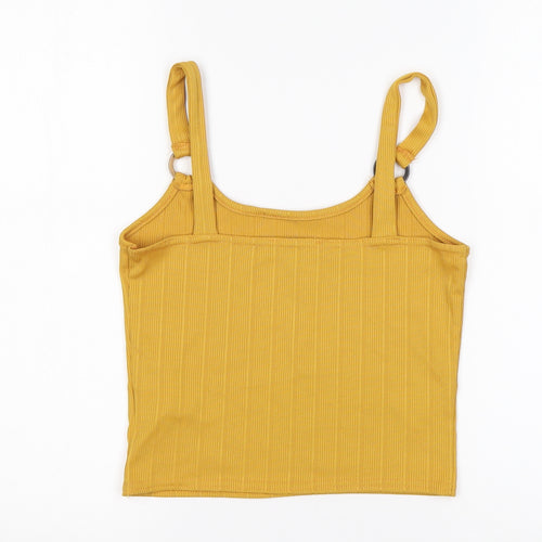 New Look Girls Yellow  Polyester Basic Tank Size 12-13 Years Round Neck