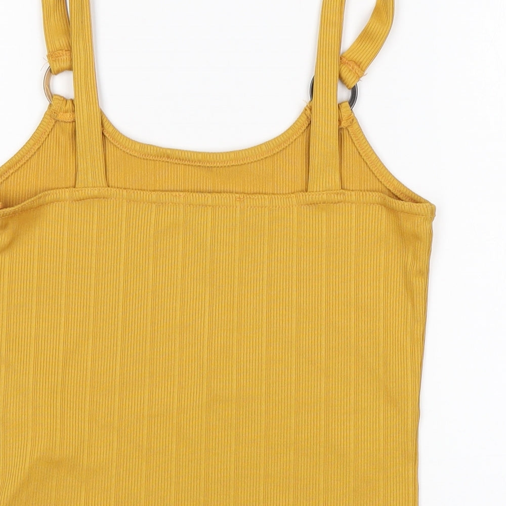 New Look Girls Yellow  Polyester Basic Tank Size 12-13 Years Round Neck