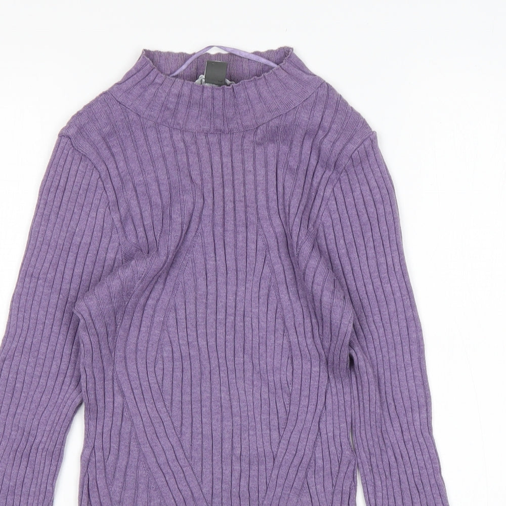 Primark Womens Purple Round Neck  Cotton Pullover Jumper Size XS