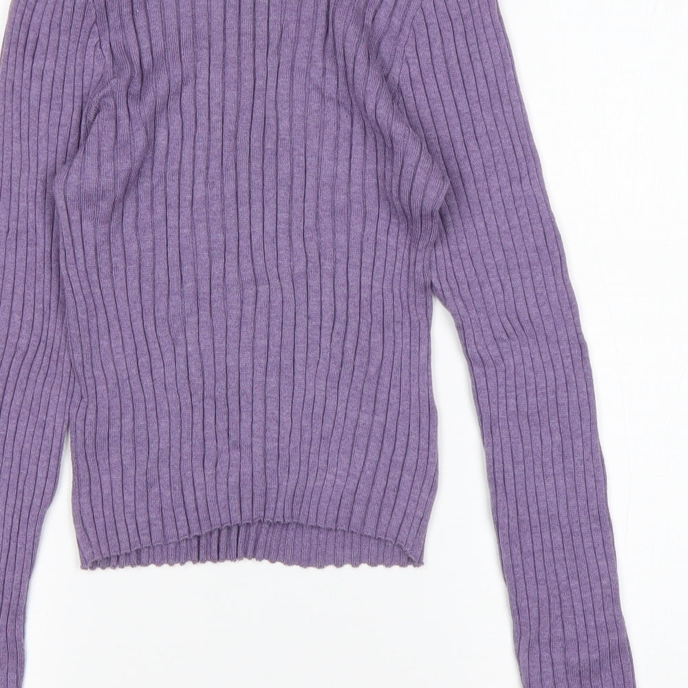 Primark Womens Purple Round Neck  Cotton Pullover Jumper Size XS