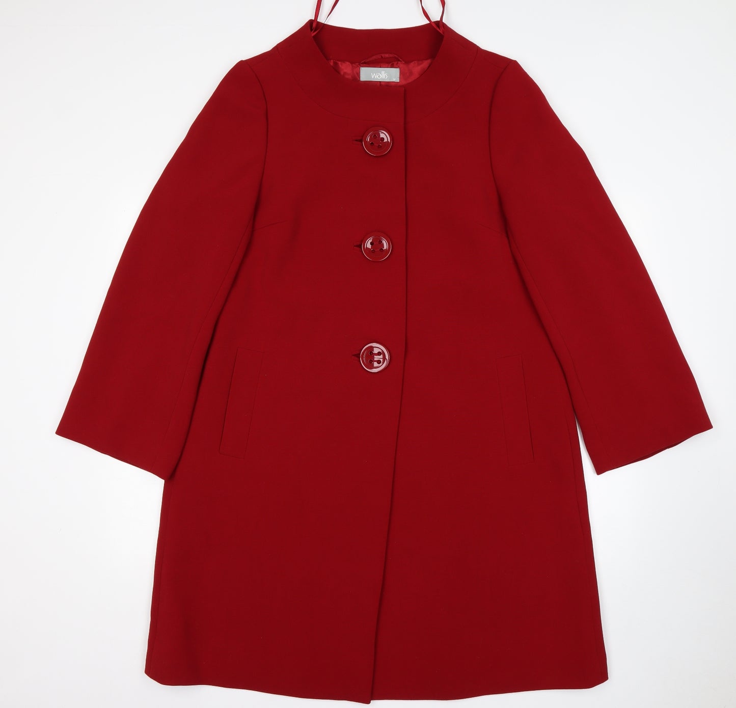 Wallis Womens Red   Overcoat Coat Size 14